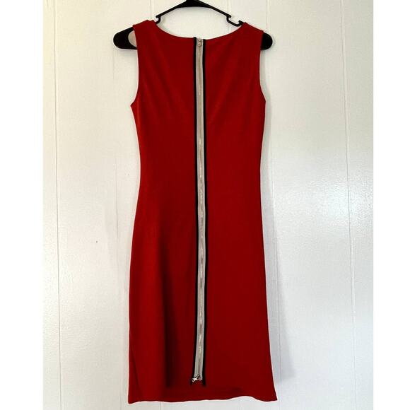 KENNETH COLE Red Sheath Dress V-Neck Size 4 - Picture 2 of 3